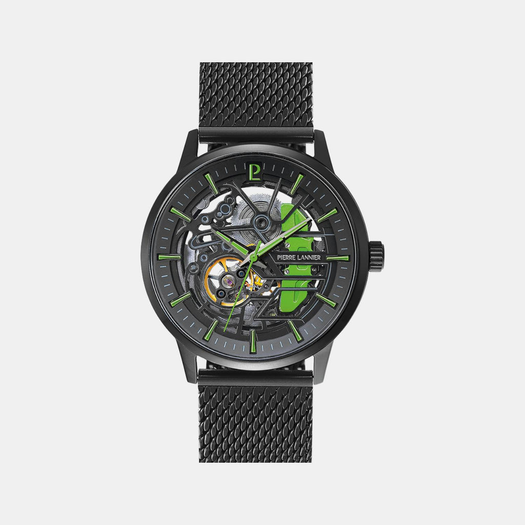 Pierre Lannier Paddock Men Automatic Black Dial Analog Stainless Steel Watch 345A479-1