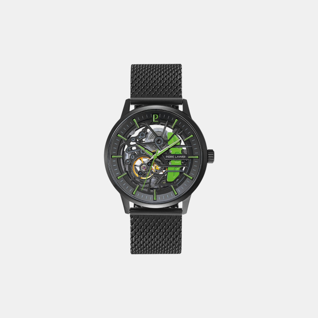 Pierre Lannier Paddock Men Automatic Black Dial Analog Stainless Steel Watch 345A479-2