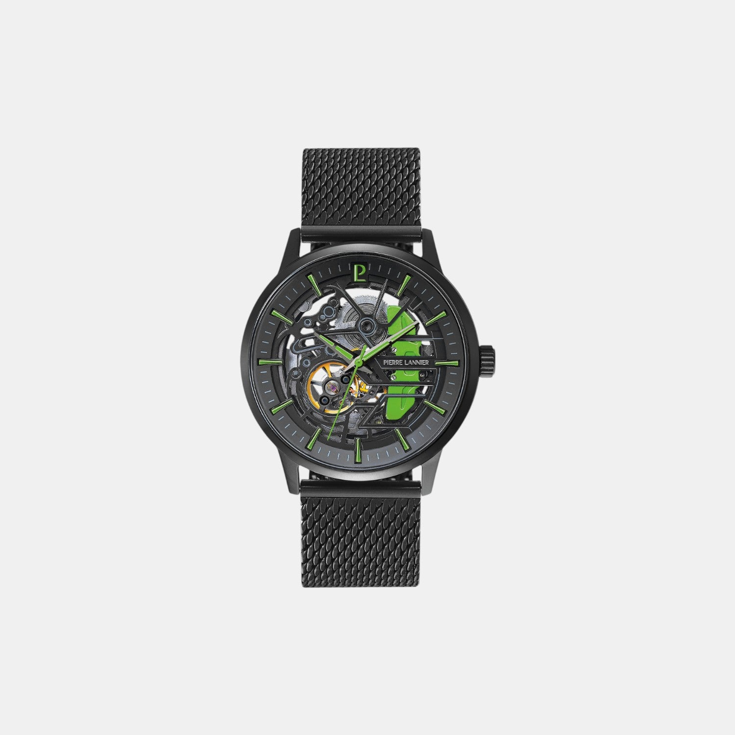 Pierre Lannier Paddock Men Automatic Black Dial Analog Stainless Steel Watch 345A479-2