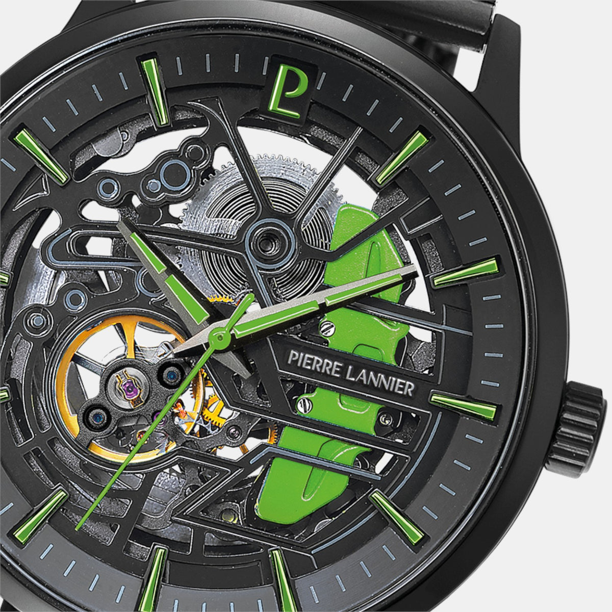 Pierre Lannier Paddock Men Automatic Black Dial Analog Stainless Steel Watch 345A479-3