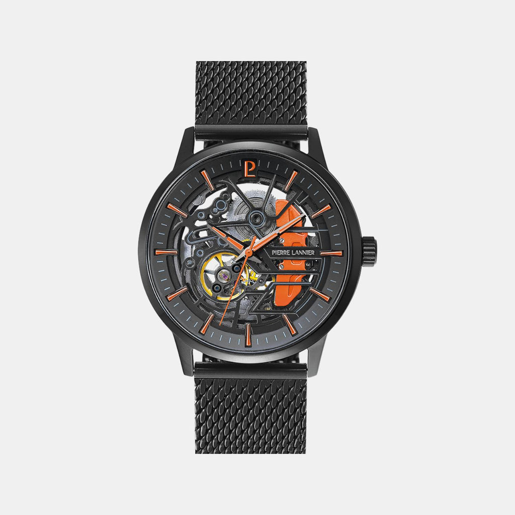 Pierre Lannier Paddock Men Automatic Black Dial Analog Stainless Steel Watch 345A499-1