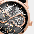 Monarck Men Automatic Black Dial Analog Leather Watch 347A233