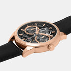 Monarck Men Automatic Black Dial Analog Leather Watch 347A233
