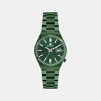 Men Quartz Green Dial Analog Metal Watch 3506E-M101014