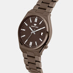 Men Quartz Brown Dial Analog Metal Watch 3506E-M111106