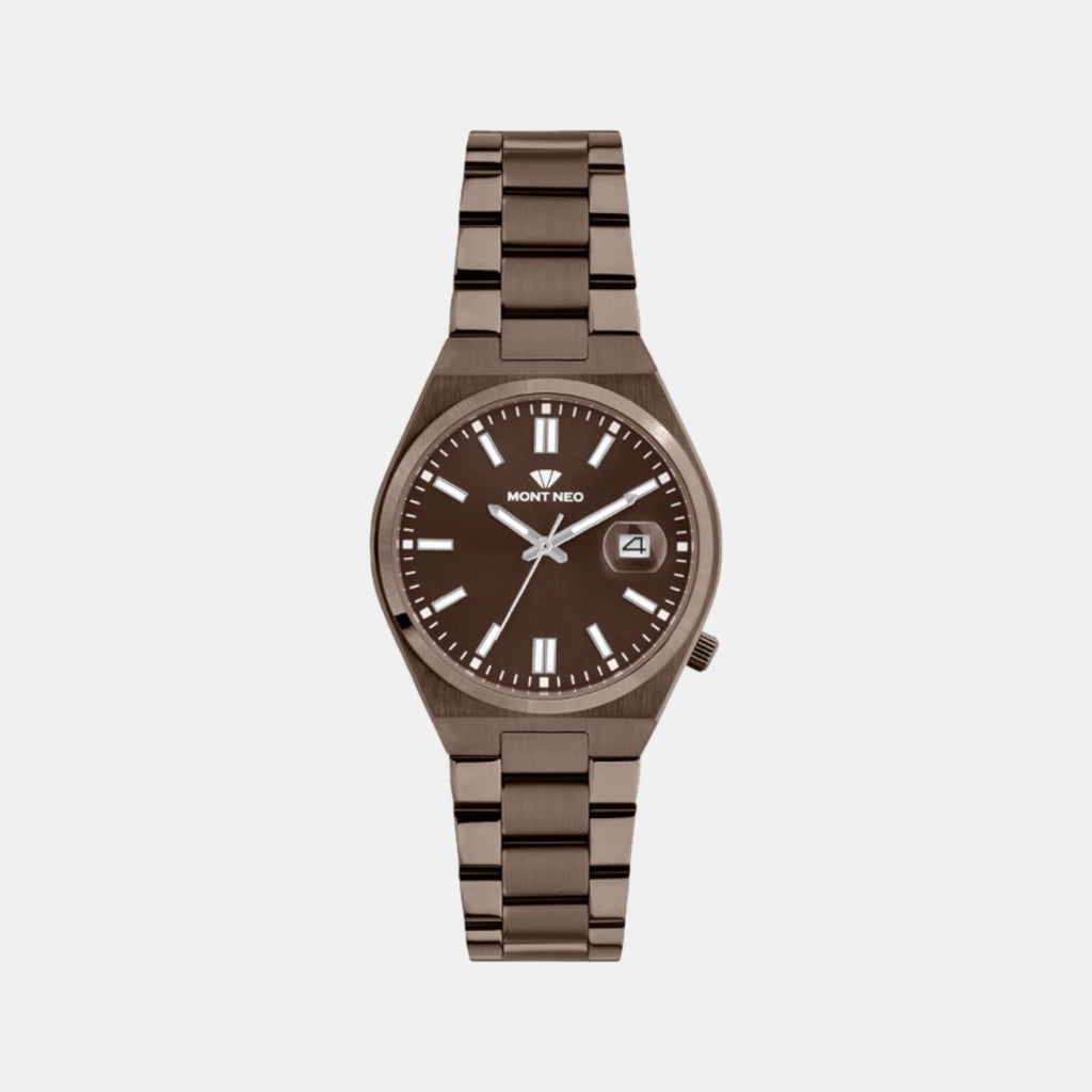 Men Quartz Brown Dial Analog Metal Watch 3506E-M111106