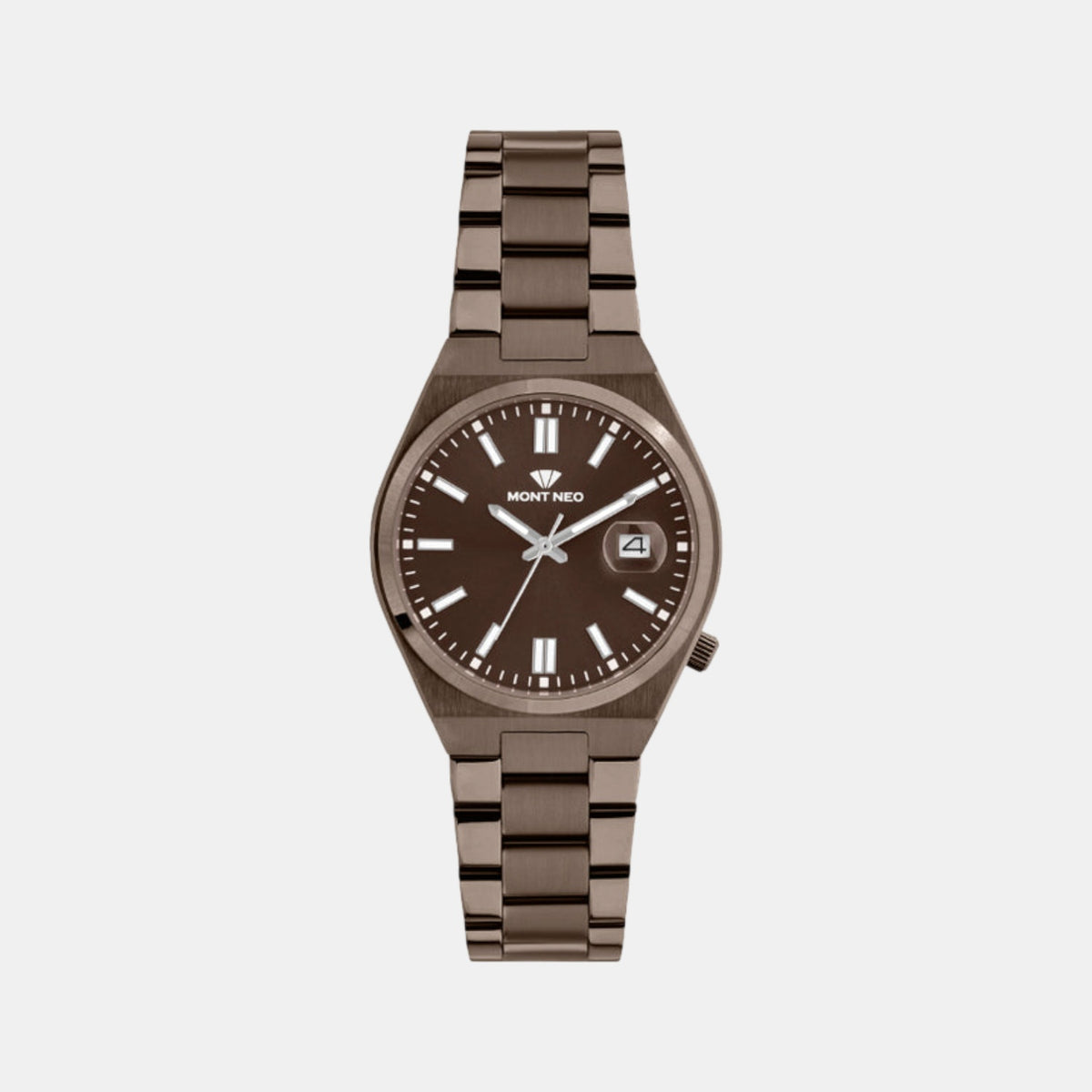Men Quartz Brown Dial Analog Metal Watch 3506E-M111106