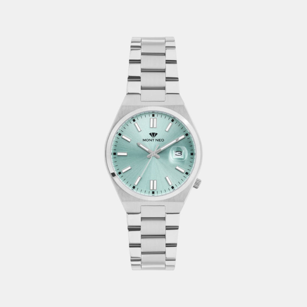 Men Quartz Sea Green Dial Analog Metal Watch 3506E-M1117