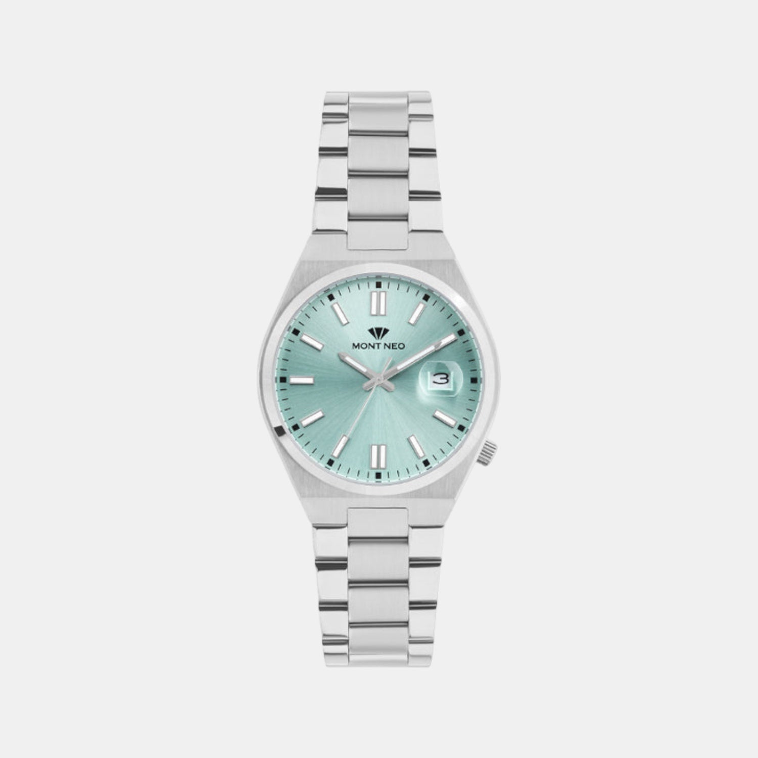 Men Quartz Sea Green Dial Analog Metal Watch 3506E-M1117