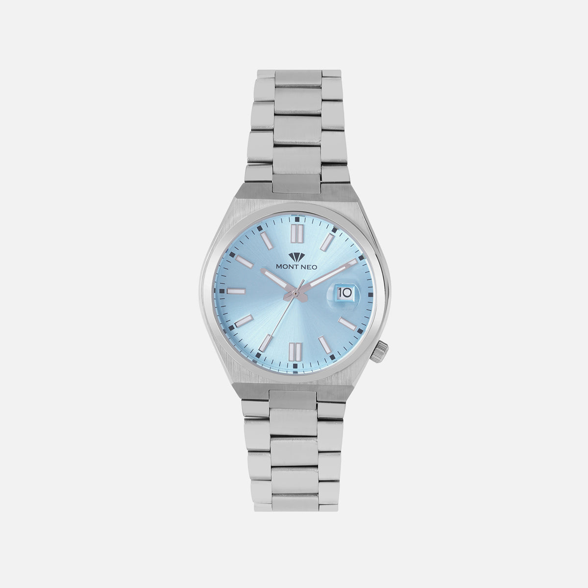 Men Quartz Blue Dial Analog Metal Watch 3506E-M1118