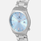 Men Quartz Blue Dial Analog Metal Watch 3506E-M1118