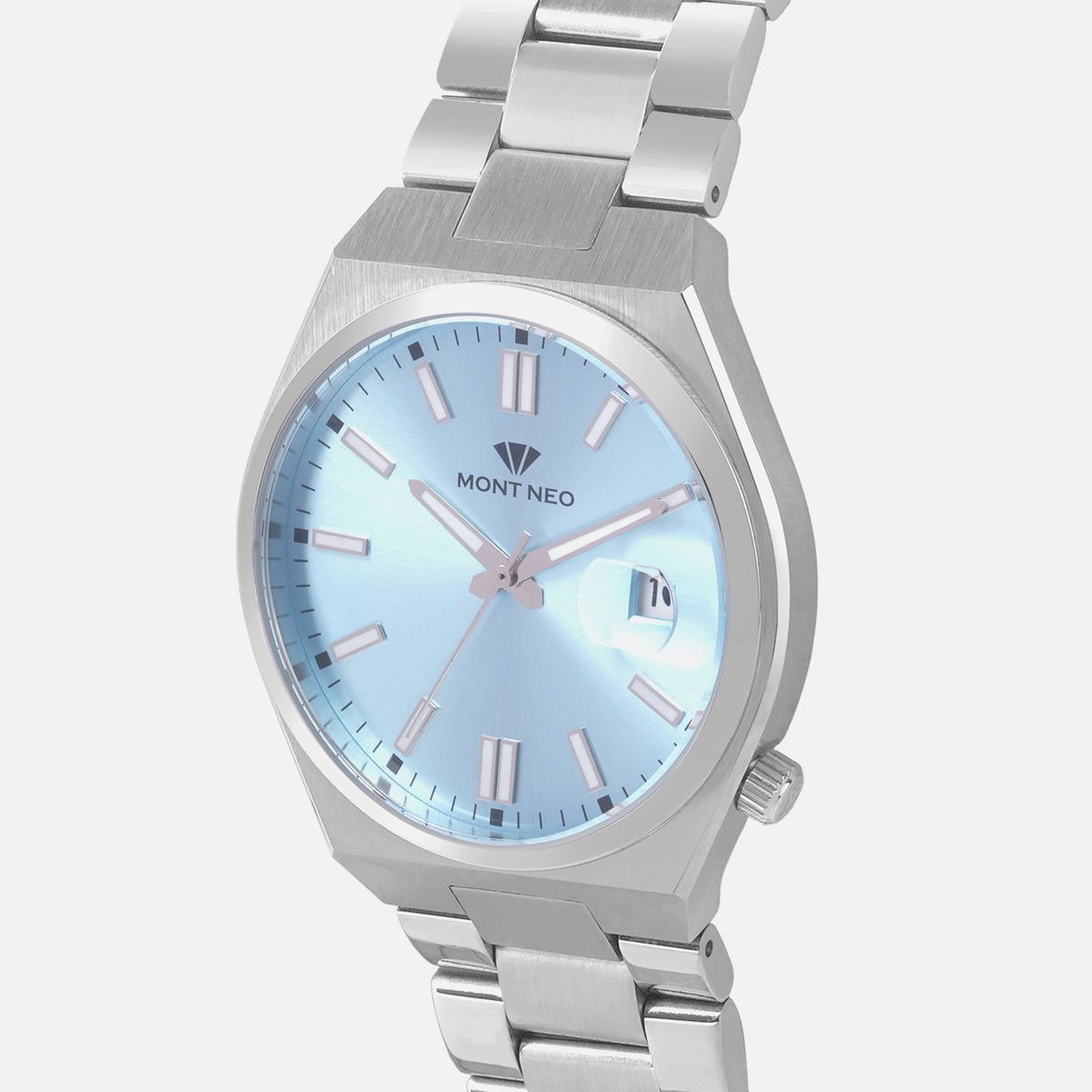 Men Quartz Blue Dial Analog Metal Watch 3506E-M1118