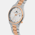 Men Quartz Silver Dial Analog Metal Watch 3506E-M1303