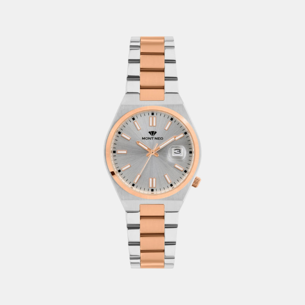 Men Quartz Silver Dial Analog Metal Watch 3506E-M1303