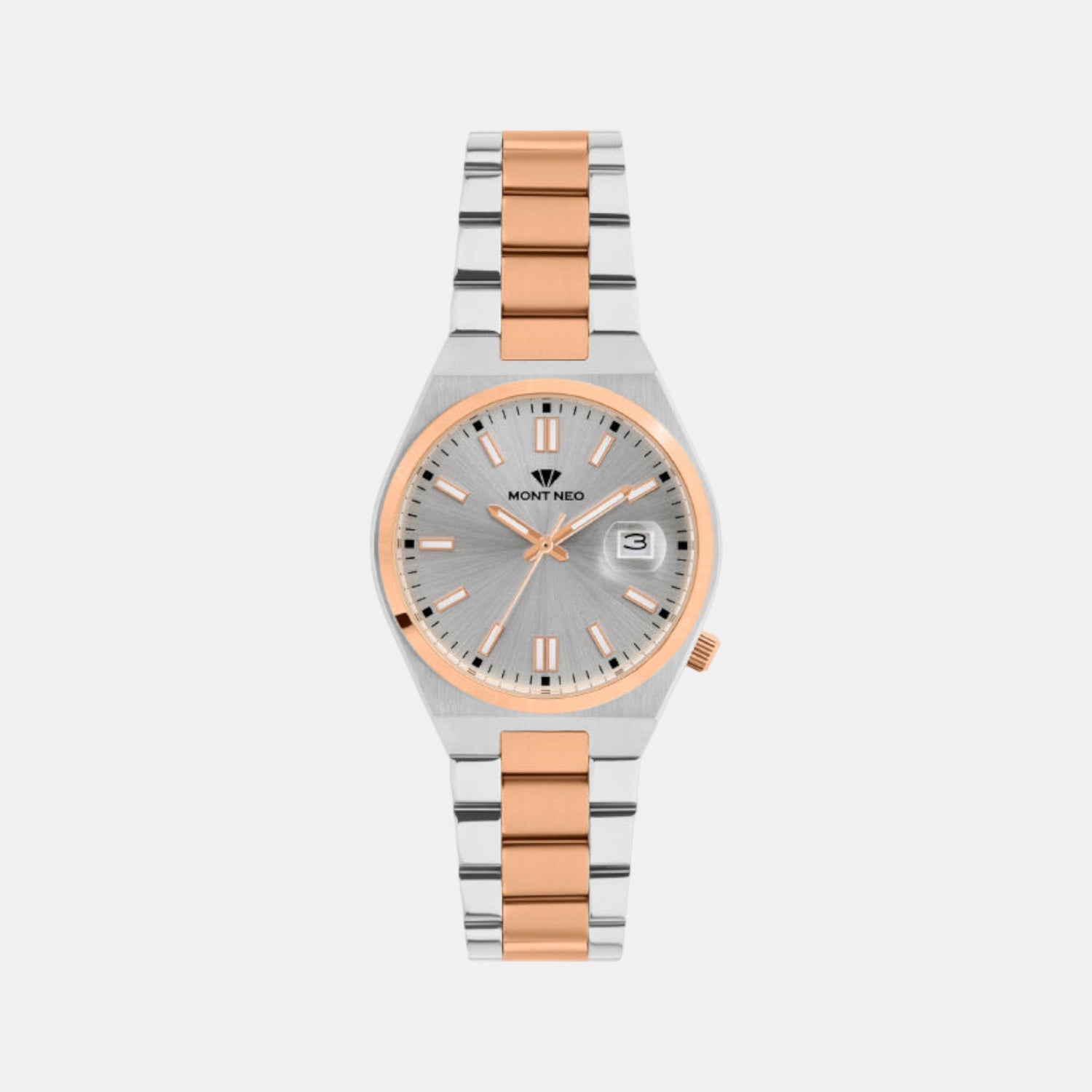 Men Quartz Silver Dial Analog Metal Watch 3506E-M1303