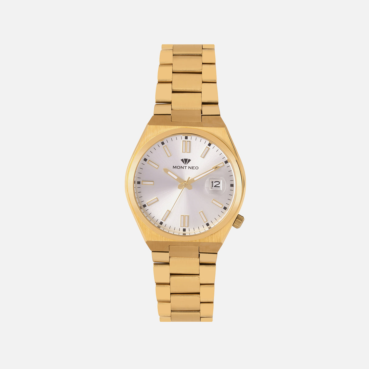Men Quartz Silver Dial Analog Metal Watch 3506E-M2203