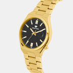 Men Quartz Black Dial Analog Stainless Steel Watch 3506E-M2204