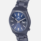 Men Quartz Blue Dial Analog Metal Watch 3506E-M5505