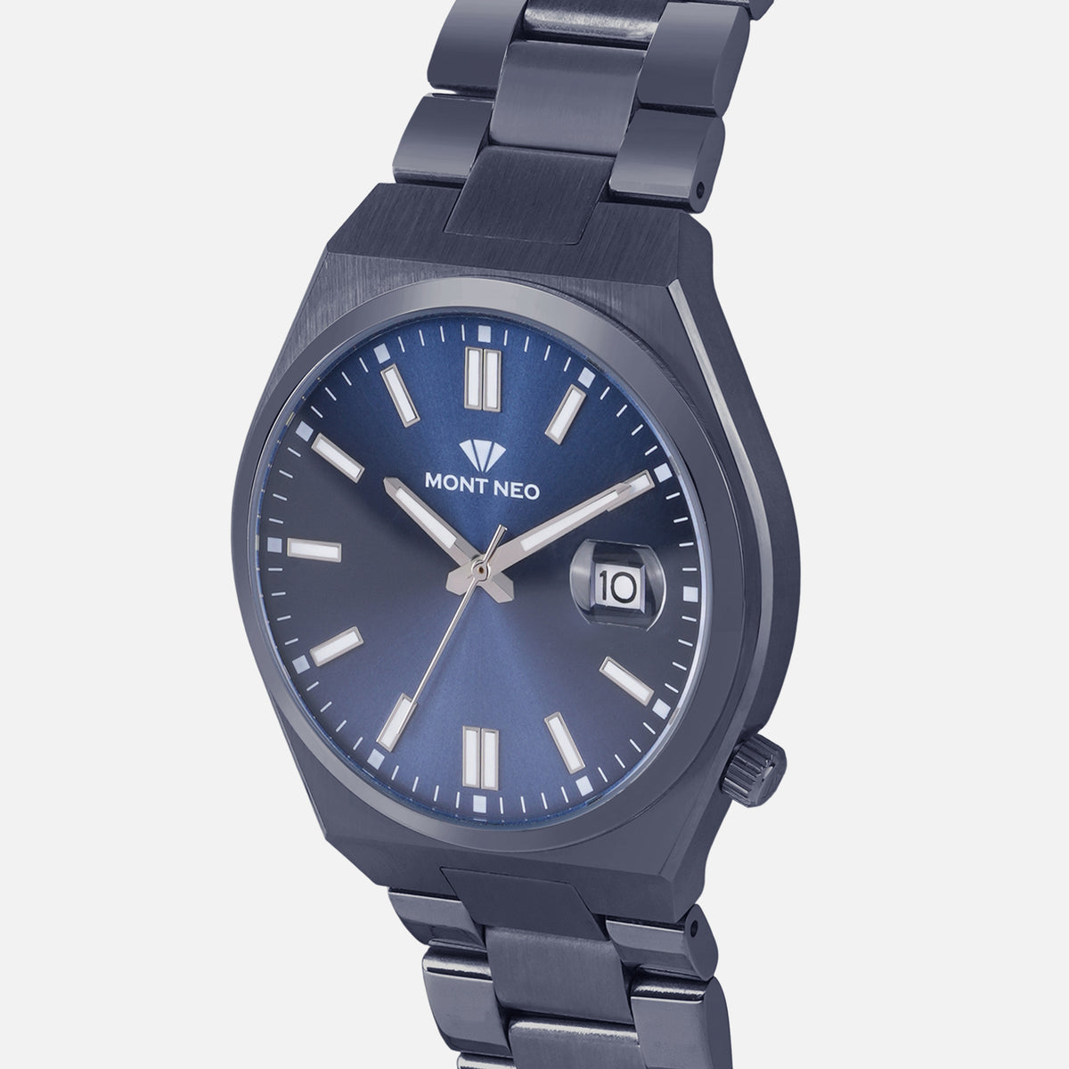 Men Quartz Blue Dial Analog Metal Watch 3506E-M5505