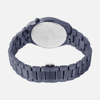 Men Quartz Blue Dial Analog Metal Watch 3506E-M5505