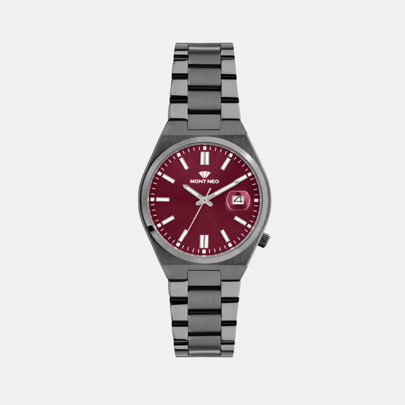 Mont Neo Round Maroon Analog watch