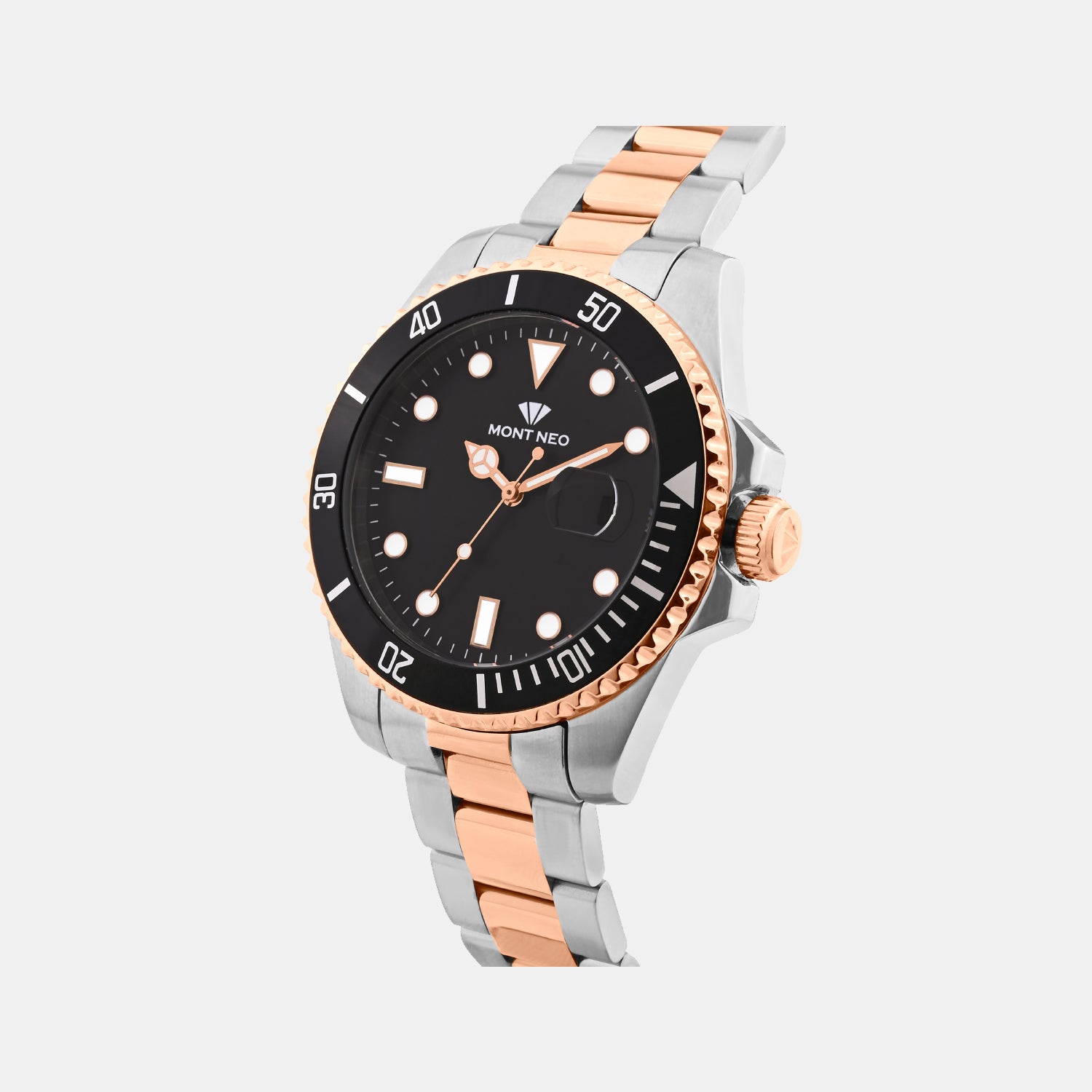 Men Quartz Black Dial Analog Stainless Steel Watch 3507E-M1304