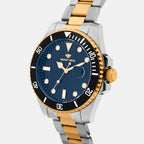 Men Quartz Blue Dial Analog Metal Watch 3507E-M1305