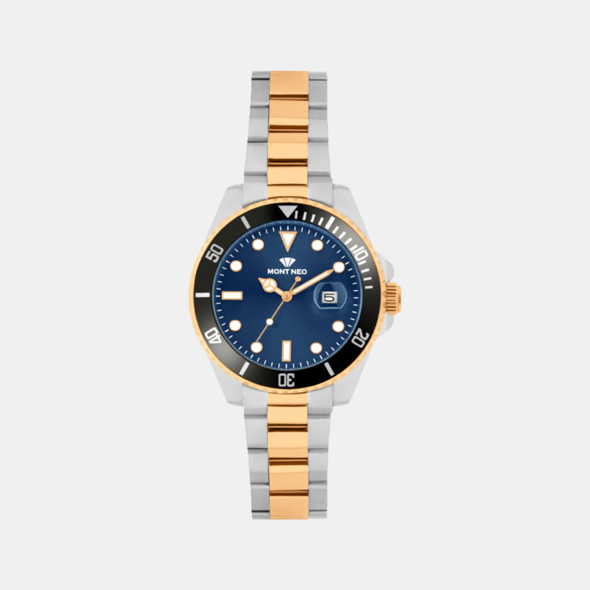 Men Quartz Blue Dial Analog Metal Watch 3507E-M1305