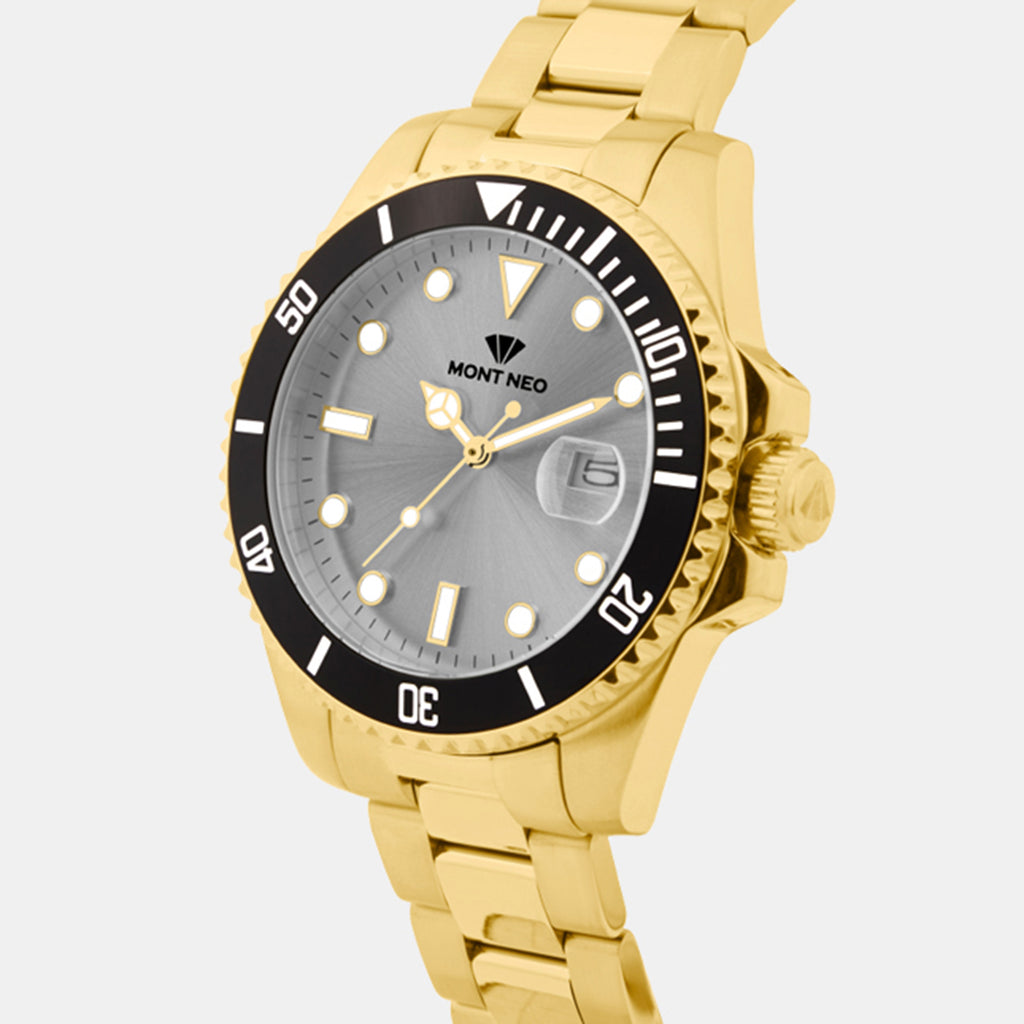 Men Quartz Silver Dial Analog Metal Watch 3507E-M2203