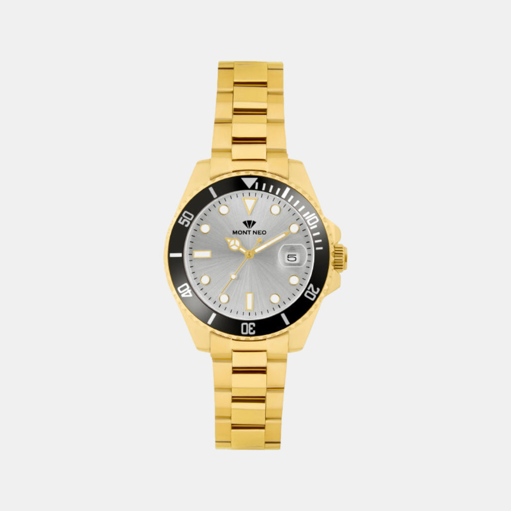 Men Quartz Silver Dial Analog Metal Watch 3507E-M2203