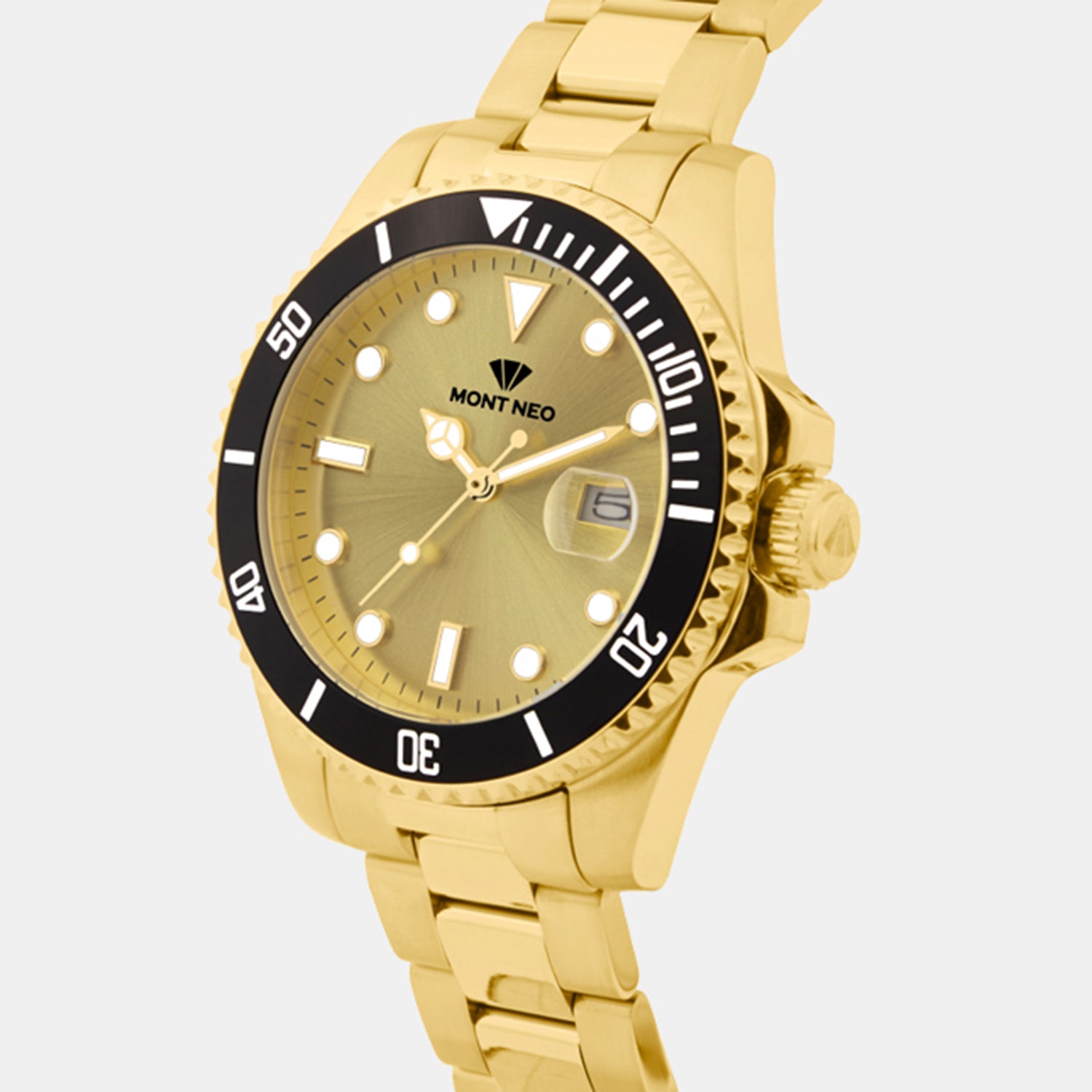 Men Quartz Champagne Dial Analog Metal Watch 3507E-M2208