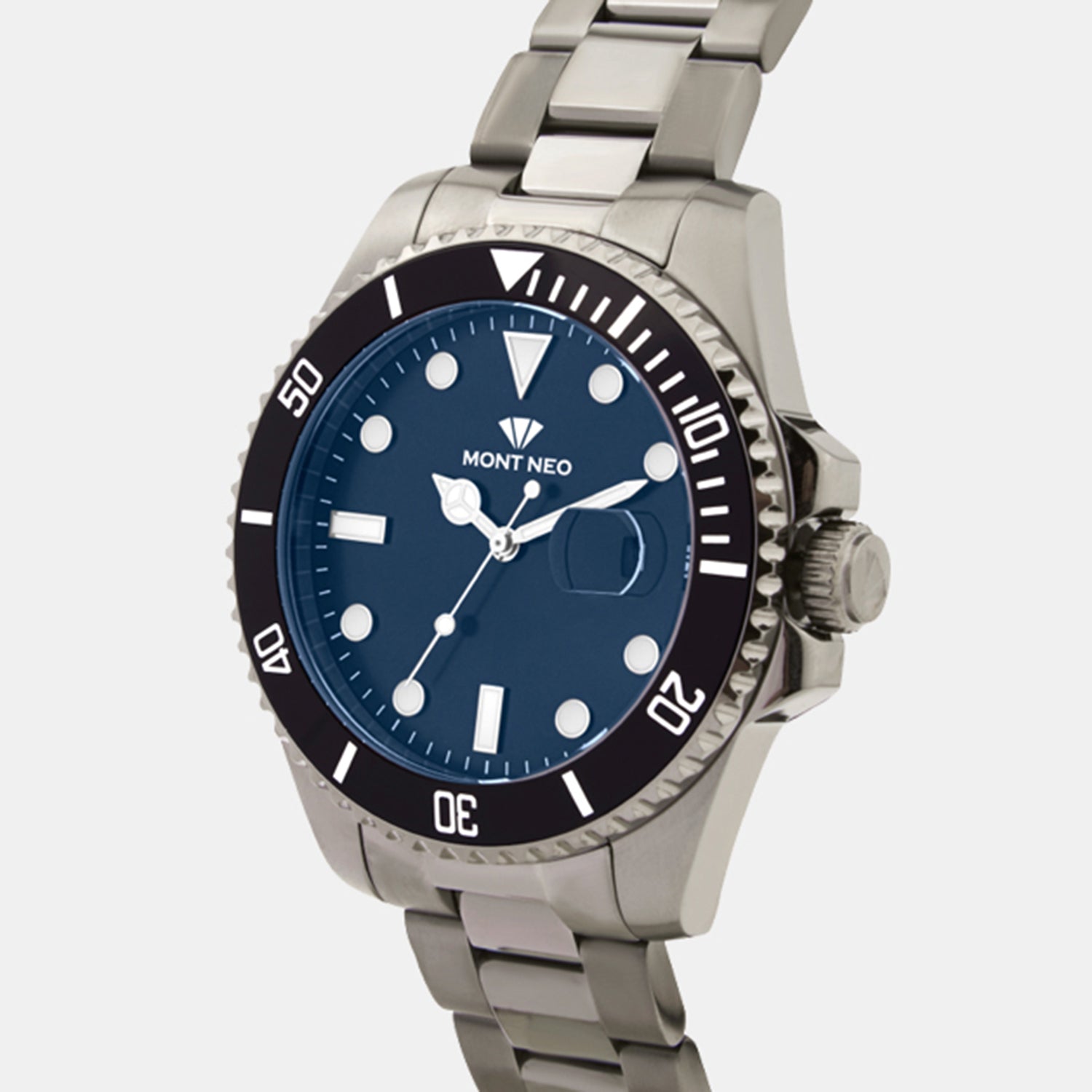 Men Quartz Blue Dial Analog Metal Watch 3507E-M8805