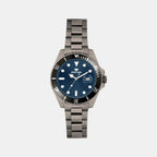Men Quartz Blue Dial Analog Metal Watch 3507E-M8805
