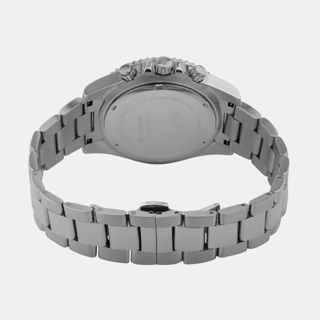 Men Quartz Black Dial Multi-Function Stainless Steel Watch 3508M-M1104