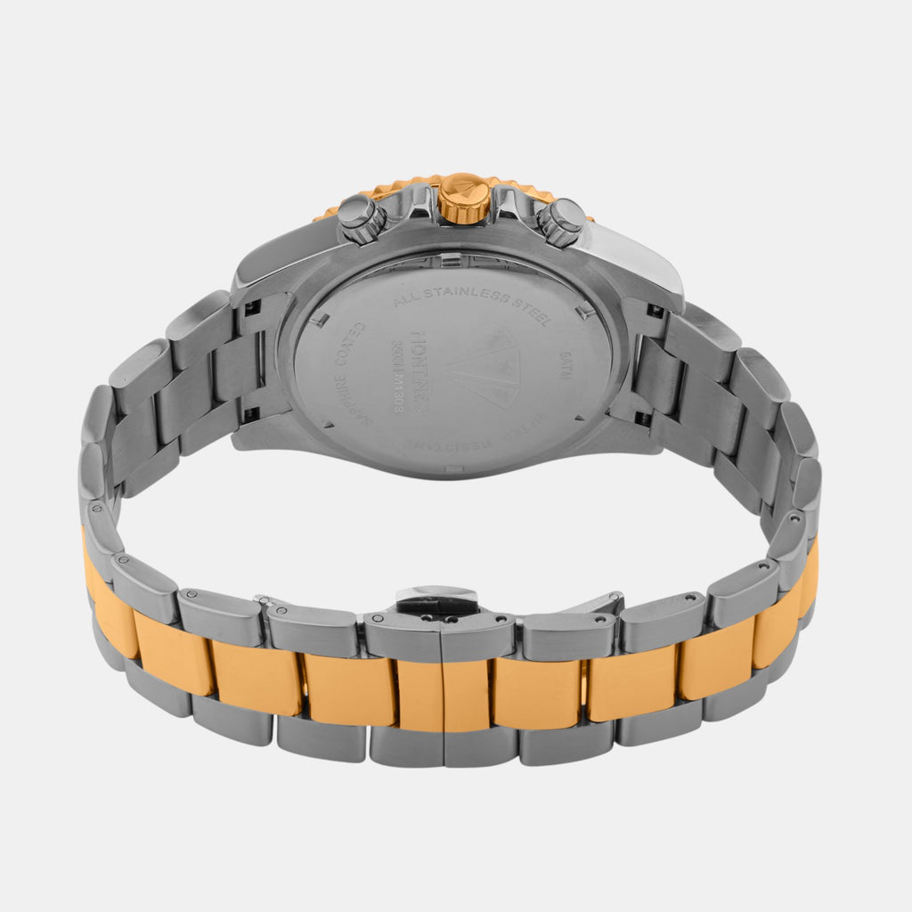 Men Quartz Silver Dial Multi-Function Stainless Steel Watch 3508M-M1303