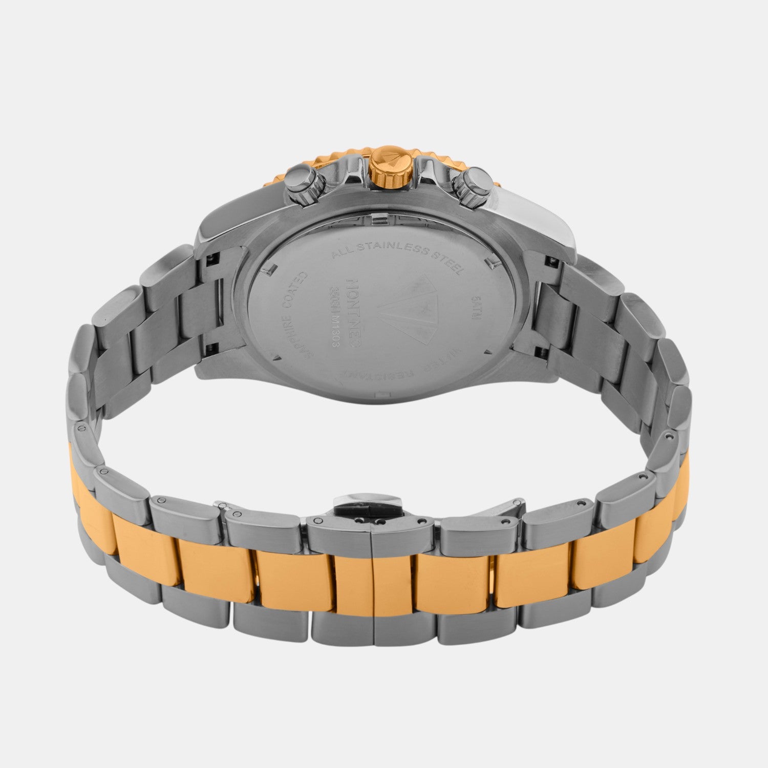 Men Quartz Silver Dial Multi-Function Stainless Steel Watch 3508M-M1303