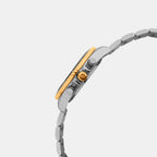 Men Quartz Silver Dial Multi-Function Stainless Steel Watch 3508M-M1303