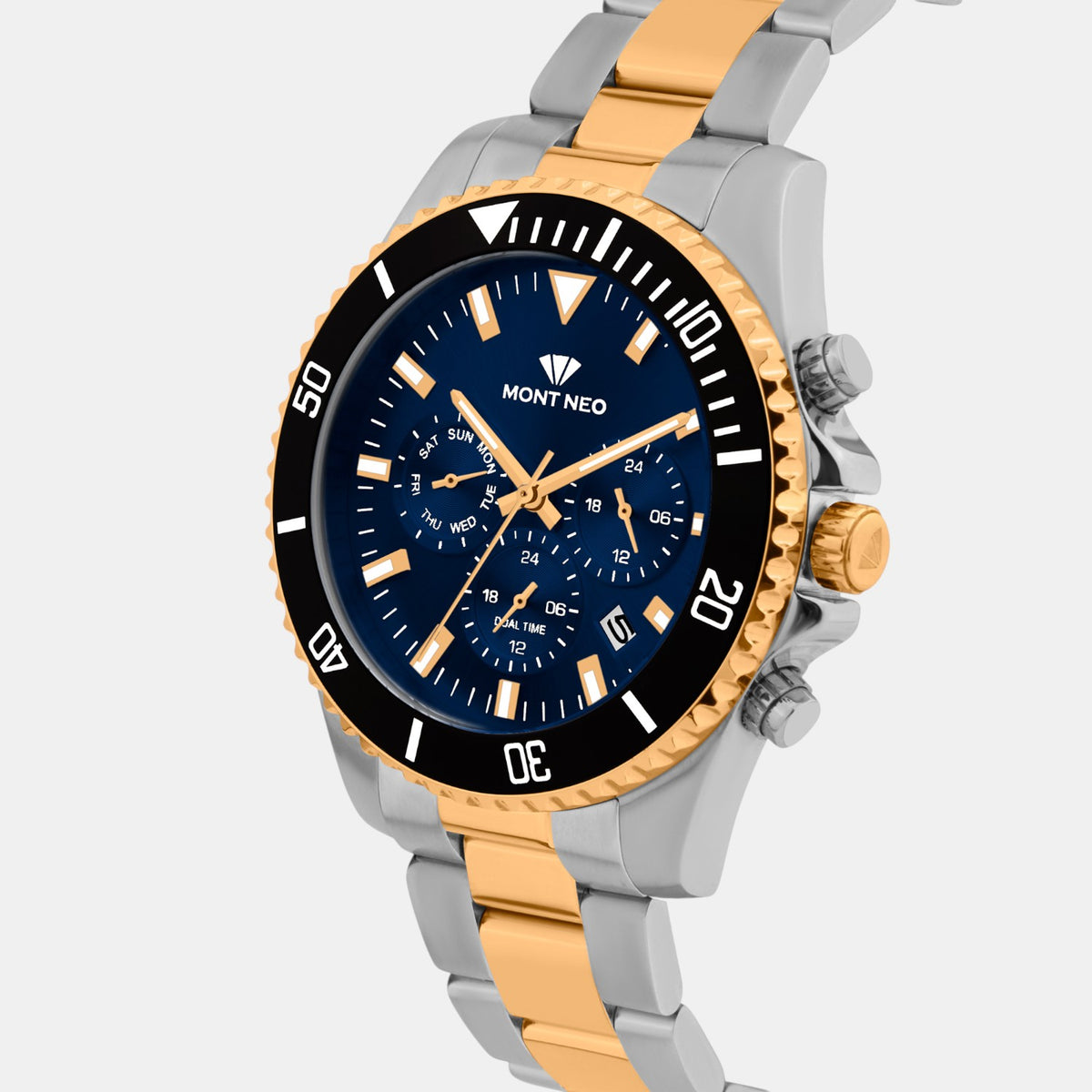 Men Quartz Blue Dial Analog Stainless Steel Watch 3508M-M1305