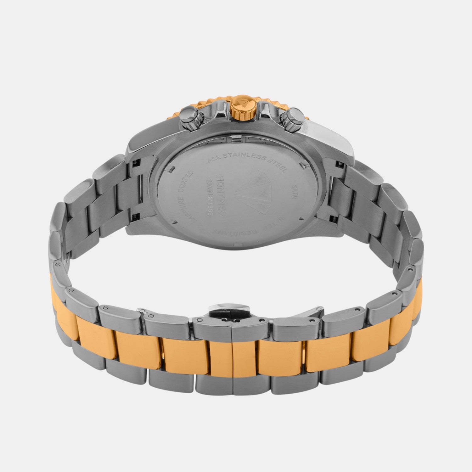 Men Quartz Green Dial Multi-Function Stainless Steel Watch 3508M-M1314