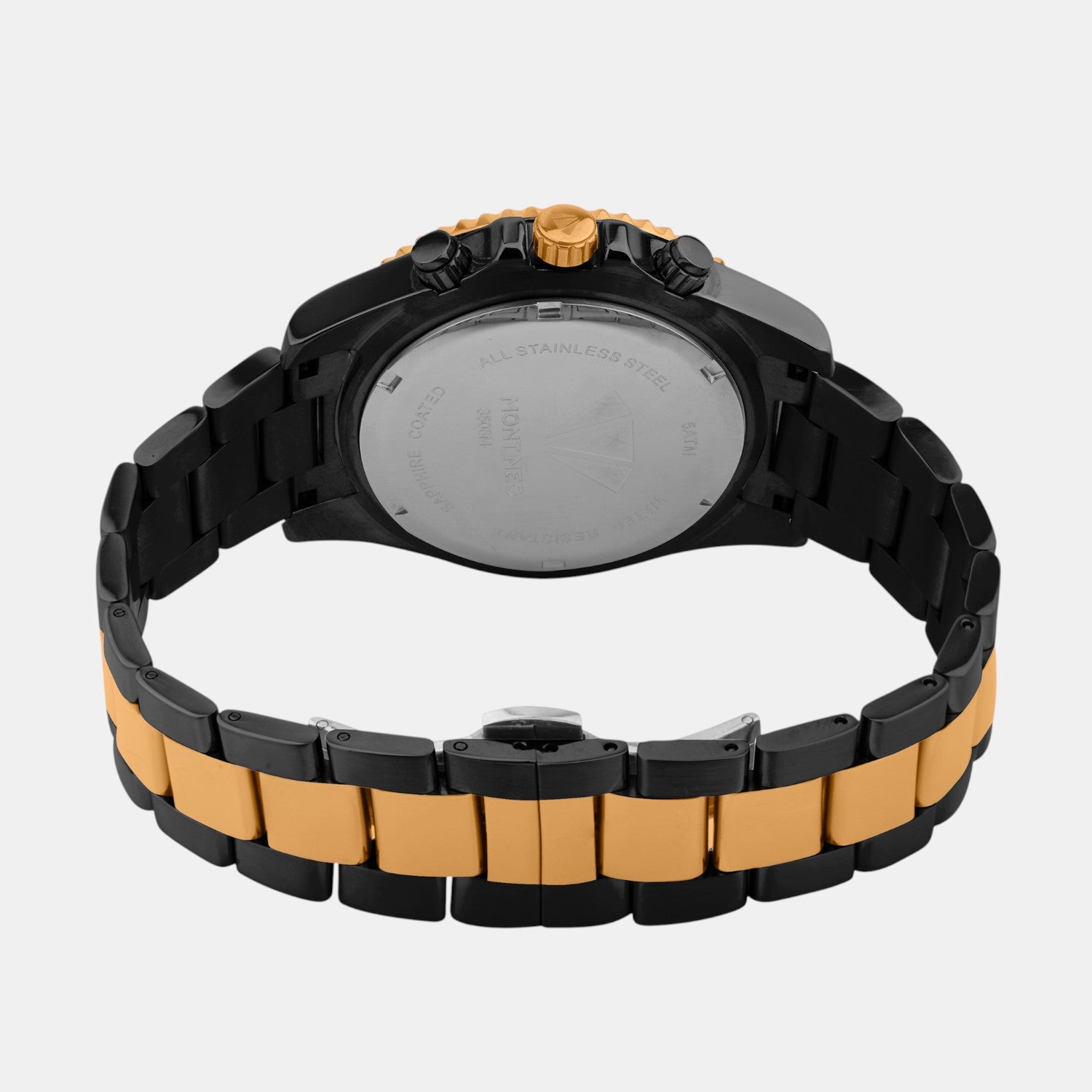 Men Quartz Black Dial Multi-Function Stainless Steel Watch 3508M-M4304