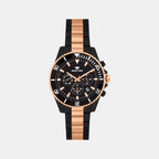 Men Quartz Black Dial Multi-Function Stainless Steel Watch 3508M-M4304