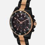 Men Quartz Black Dial Multi-Function Stainless Steel Watch 3508M-M4304