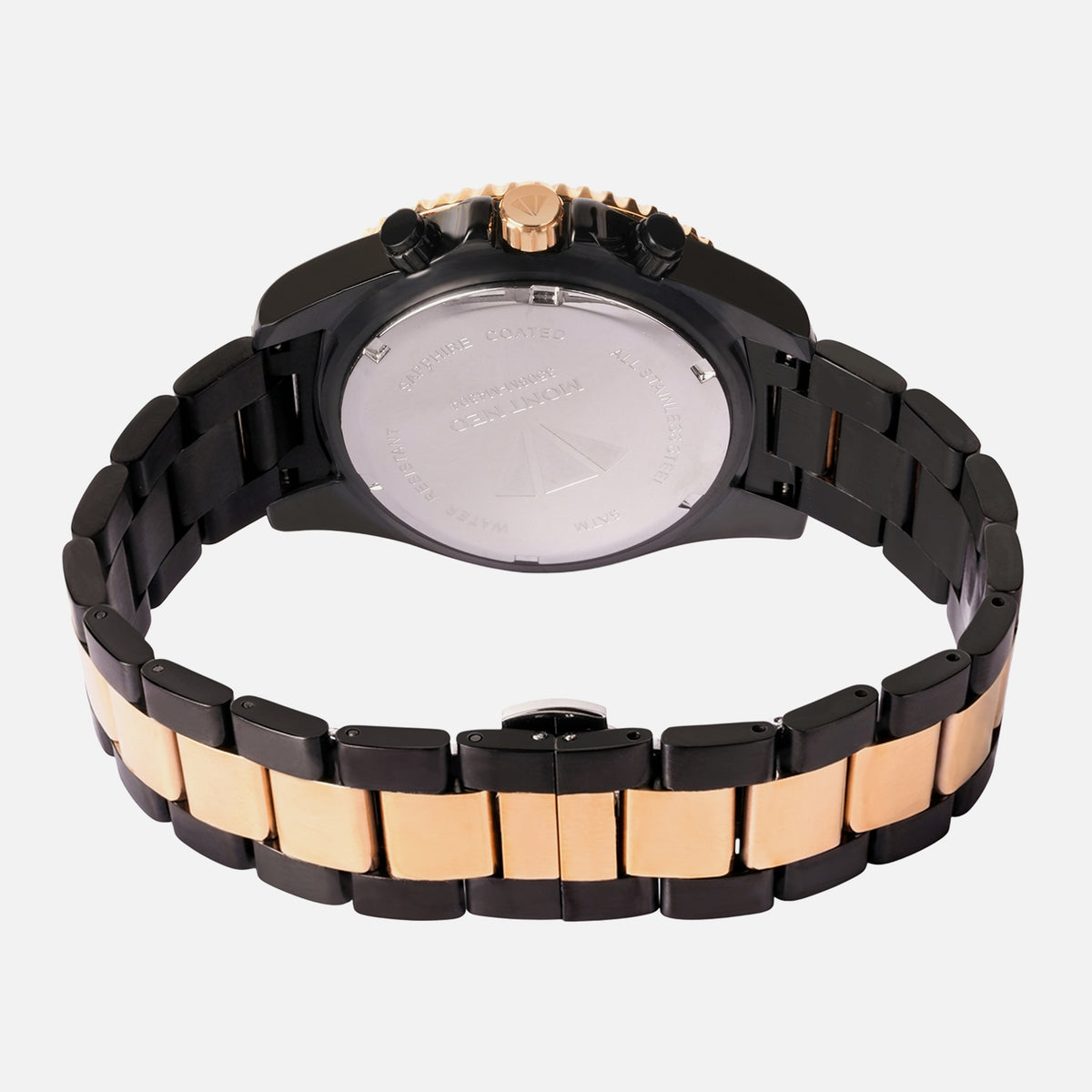 Men Quartz Black Dial Multi-Function Stainless Steel Watch 3508M-M4304