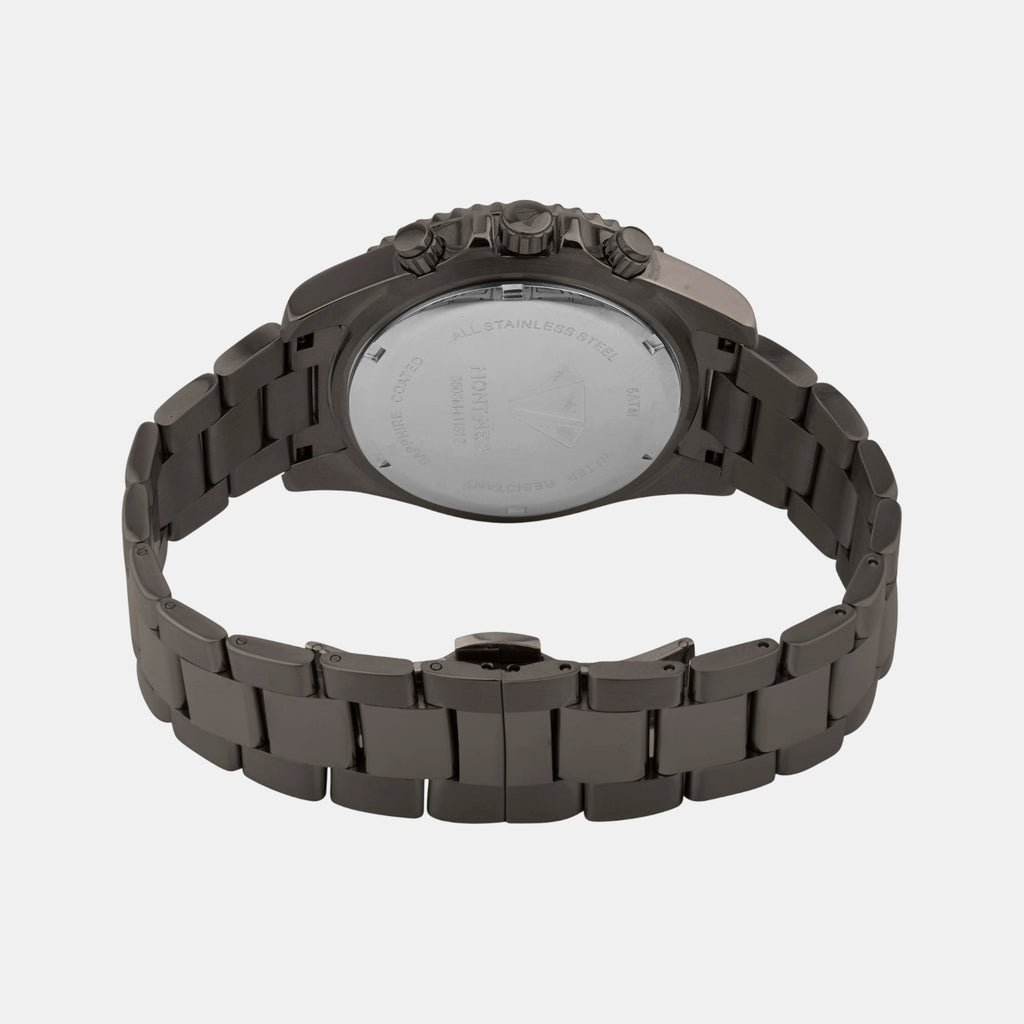 Men Quartz Red Dial Multi-Function Stainless Steel Watch 3508M-M8812