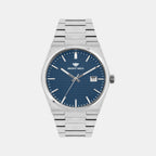 Men Quartz Blue Dial Analog Metal Watch 3509E-M1105