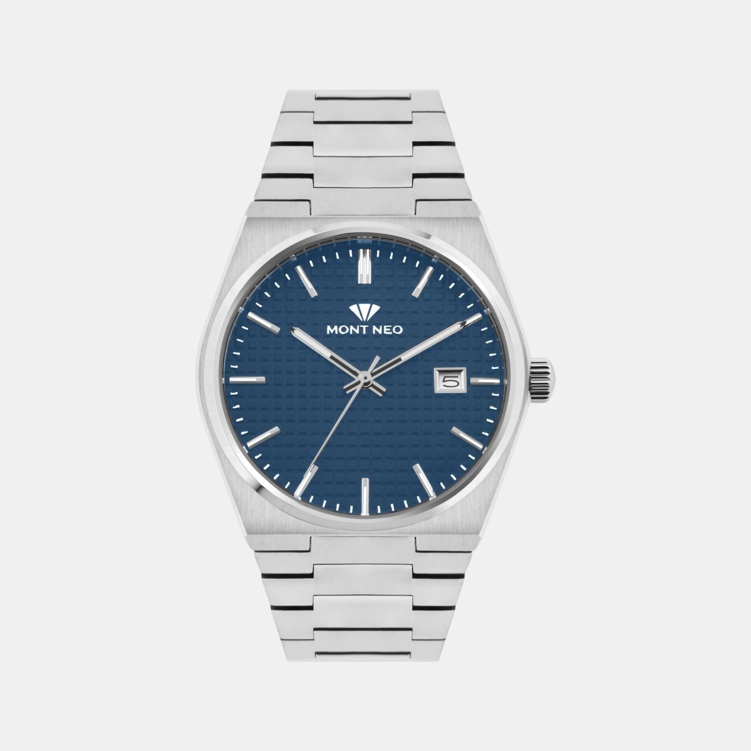 Men Quartz Blue Dial Analog Metal Watch 3509E-M1105
