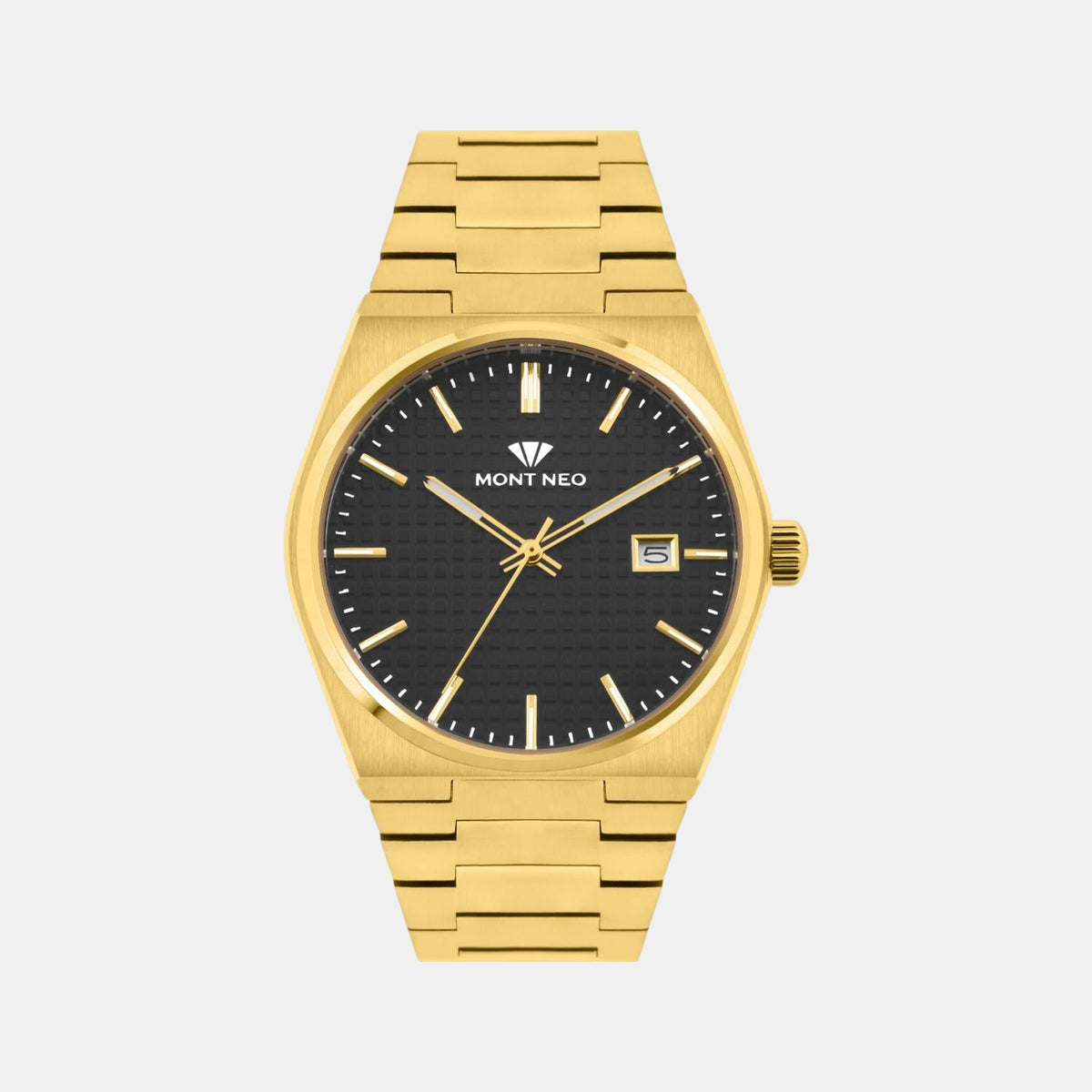 Men Quartz Black Dial Analog Metal Watch 3509E-M2204