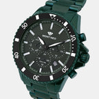 Men Quartz Green Dial Multi-Function Metal Watch 3510M-M10414
