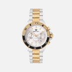 Men Quartz Silver Dial Chronograph Stainless Steel Watch 3510M-M1203