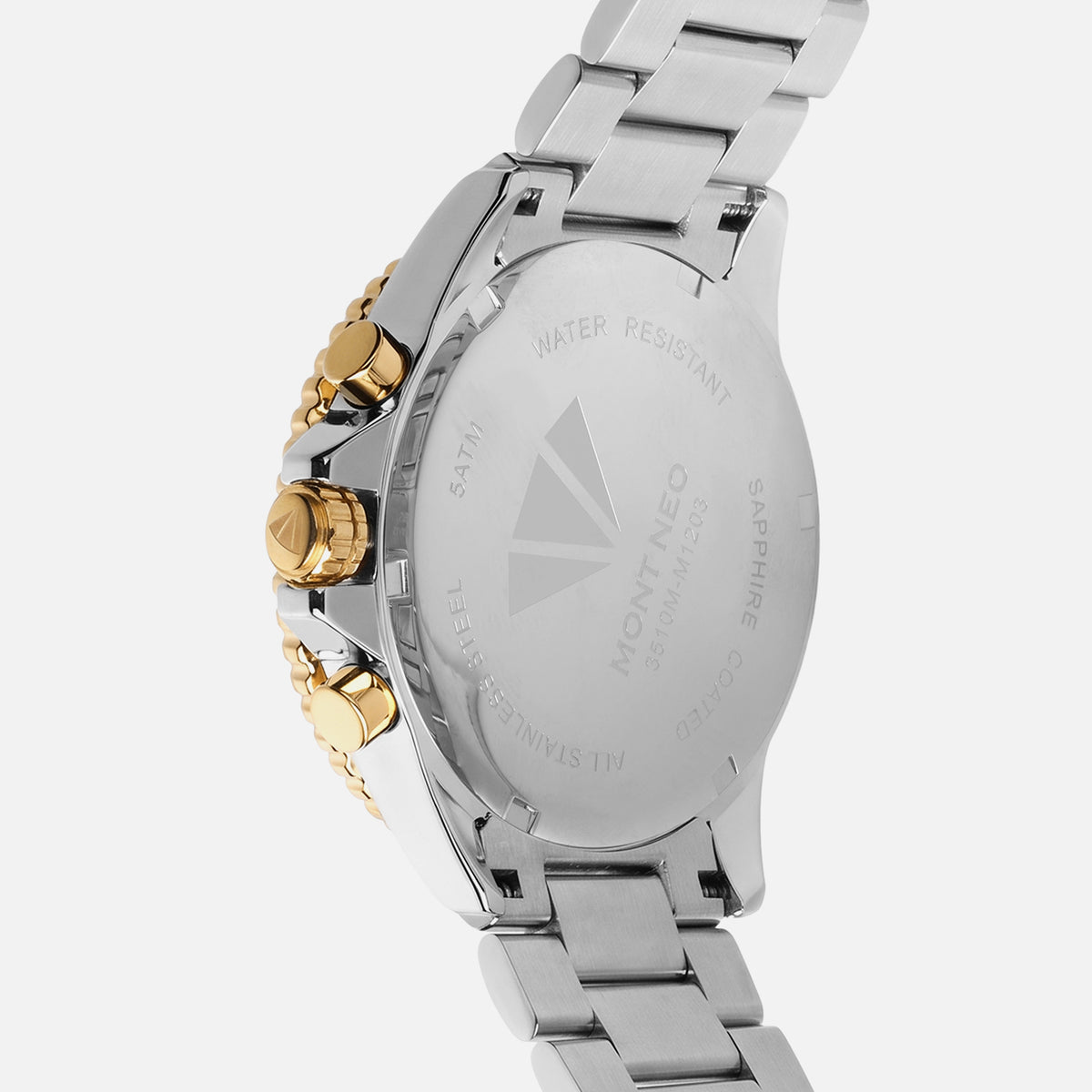 Men Quartz Silver Dial Chronograph Stainless Steel Watch 3510M-M1203